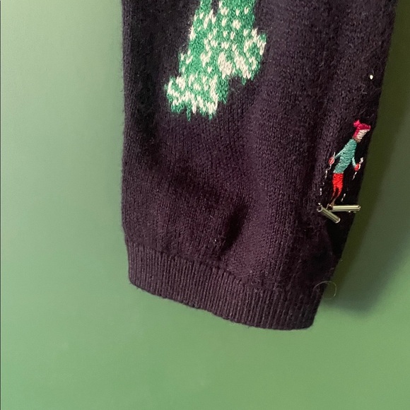 Talbots Womens P‎ Holiday Christmas Ski Sweater Cardigan Beaded & Embroidered - Picture 6 of 9